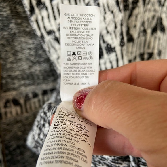 Lucky Brand Knit Jacket Black & White Long Size M - Picture 9 of 10